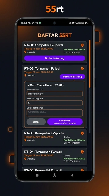 Buat Akun Baru di 55rt Setelah Instal APK