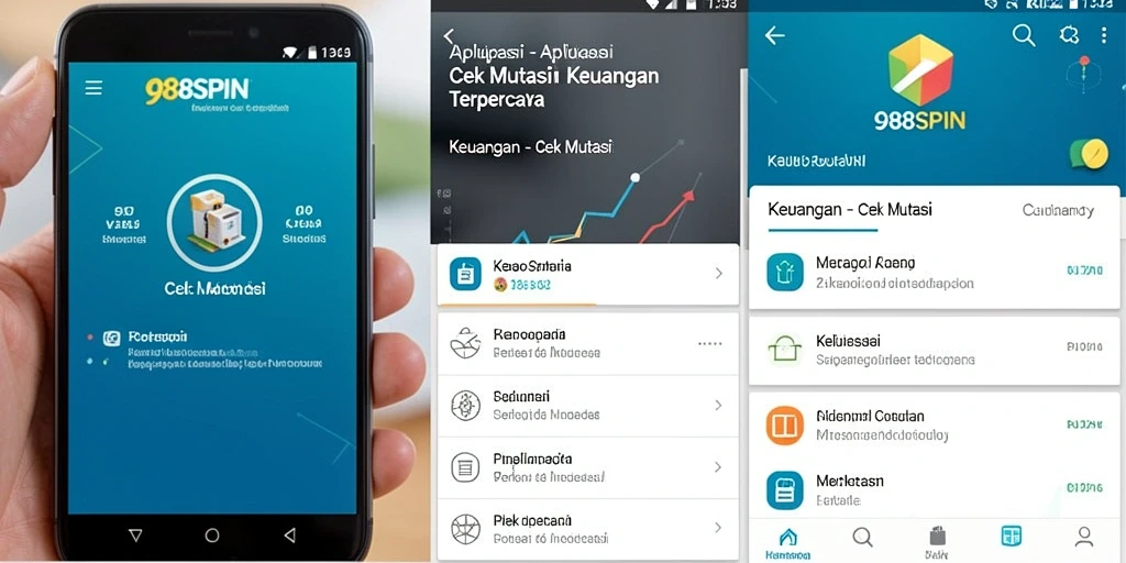 Tampilan antarmuka utama 988SPIN menampilkan ringkasan mutasi keuangan.