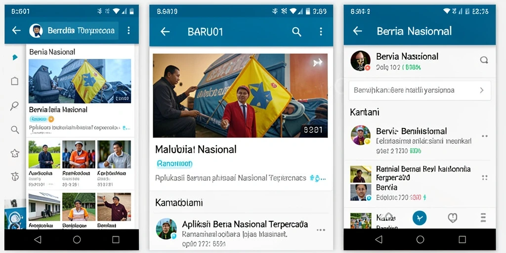 Antarmuka aplikasi <strong>BARU01</strong> yang menampilkan berita nasional terkini.