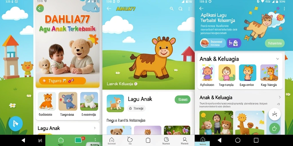 Antarmuka DAHLIA77 yang menarik dengan lagu-lagu anak.