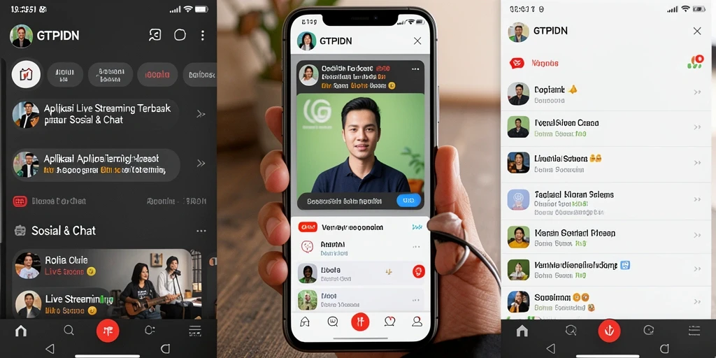 Tampilan antarmuka GTPIDN dengan fitur live streaming interaktif.