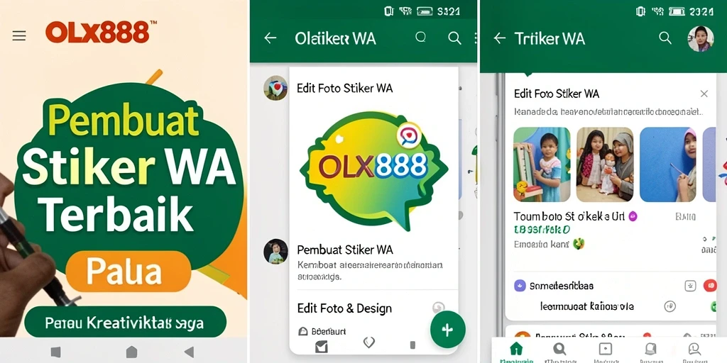 Antarmuka OLX888 yang sederhana untuk membuat stiker unik.