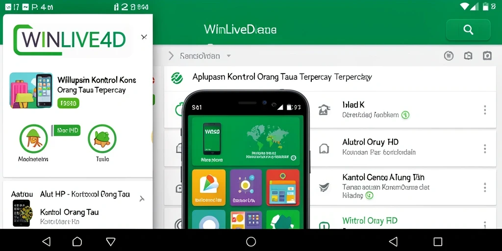 Antarmuka WINLIVE4D menampilkan fitur kontrol orang tua yang mudah digunakan.